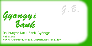 gyongyi bank business card