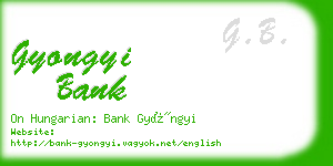 gyongyi bank business card